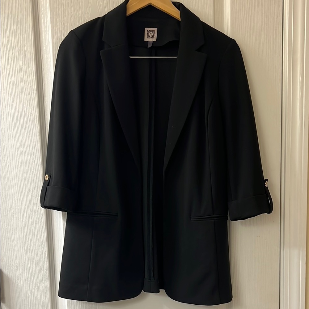 Anne Klein Black Blazer with Notched Lapels